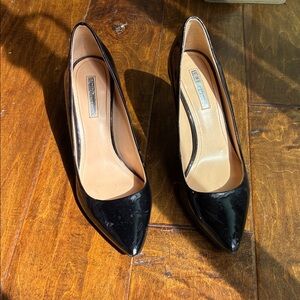 BCBGeneration Black Patent Pointed-Toe Pumps